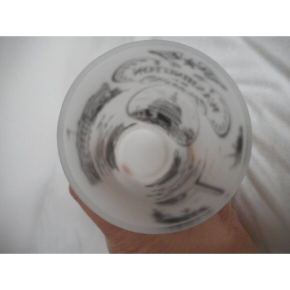 Vintage Frosted Glass Souvenir State Drinking Glass Washington D. C. Graphic - Picture 5 of 6